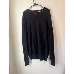 Tommy Hilfiger Long sleeve V Neck‎ Sweater Black Size XL